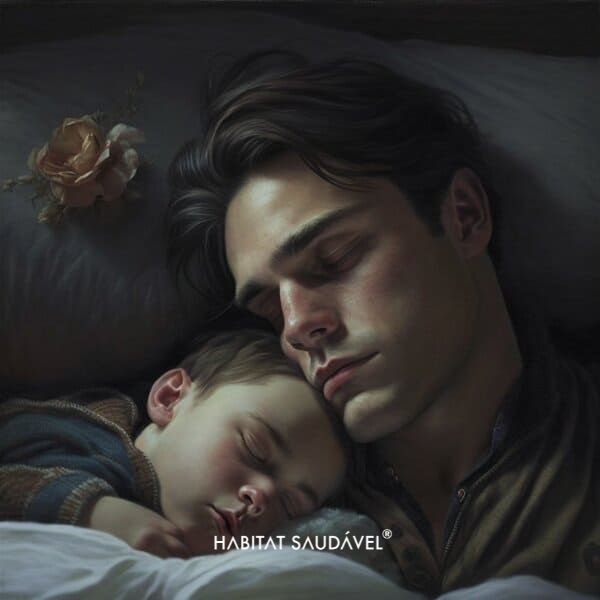 young_man_with_dark_hair_sleeping_in_a_bed_wit_bABY